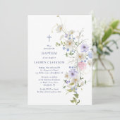 Watercolor Wildflowers Baptism Invitation 招待状 (スタンド正面)
