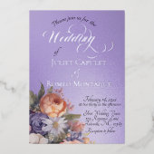 Watercolor Wildflowers - Blue Lilac 箔招待状 (正面)