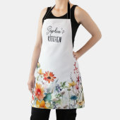 Watercolor Wildflowers Boho Custom Gift エプロン (インサイチュ)