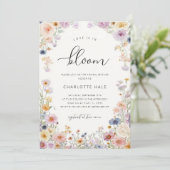 Watercolor Wildflowers Bridal Shower 招待状 (スタンド正面)