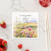 Watercolor Wildflowers Celebration Of Life Funeral スタンダードカクテルナプキン (インサイチュ)
