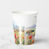 Watercolor Wildflowers Celebration Of Life Funeral 紙コップ (右)