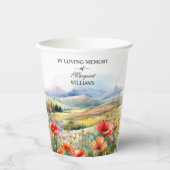 Watercolor Wildflowers Celebration Of Life Funeral 紙コップ (正面)