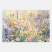 Watercolor Wildflowers Decoupage ラッピングペーパーシート (正面3)