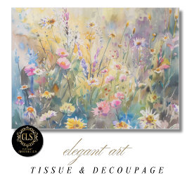 Watercolor Wildflowers Decoupage Tissue Paper 薄葉紙