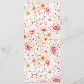 Watercolor Wildflowers Elegant Boho Wedding Menu メニュー (裏面)