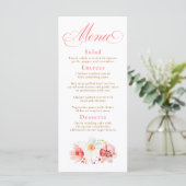 Watercolor Wildflowers Elegant Boho Wedding Menu メニュー (スタンド正面)