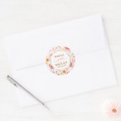Watercolor Wildflowers Elegant Wedding ラウンドシール (封筒)