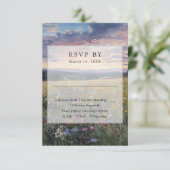 Watercolor Wildflowers Floral Meadow Wedding 出欠カード (スタンド正面)