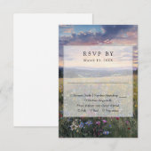 Watercolor Wildflowers Floral Meadow Wedding 出欠カード (正面/裏面)