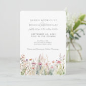 Watercolor Wildflowers Floral Wedding Invitation  招待状 (スタンド正面)