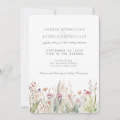 Watercolor Wildflowers Floral Wedding Invitation  招待状 (正面)