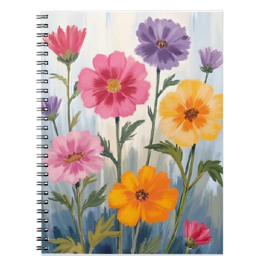Watercolor Wildflowers | Flower Field Painting ノートブック (正面)
