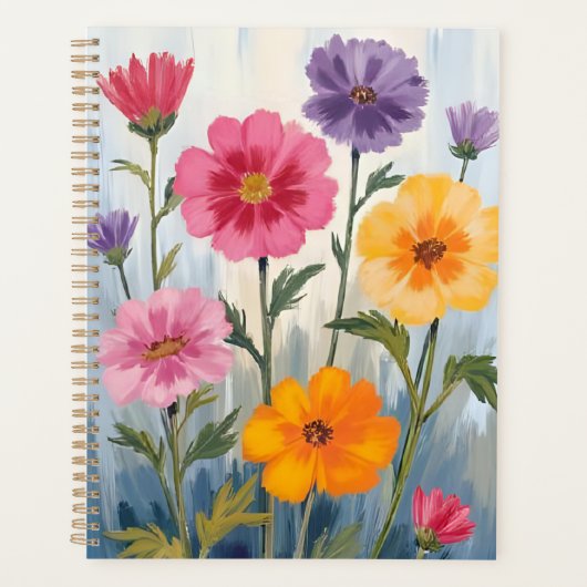 Watercolor Wildflowers | Flower Field Painting  プランナー手帳 (正面)