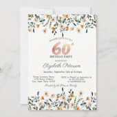 Watercolor Wildflowers Garden Party 60th Birthday 招待状 (正面)