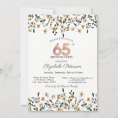 Watercolor Wildflowers Garden Party 65th Birthday 招待状 (正面)