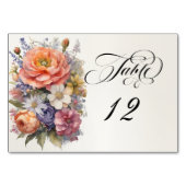 Watercolor Wildflowers - Ivory テーブルナンバー (裏面)