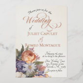 Watercolor Wildflowers - Ivory 箔招待状 (正面)