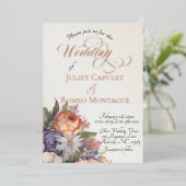 Watercolor Wildflowers - Ivory 箔招待状 (立ち正面)