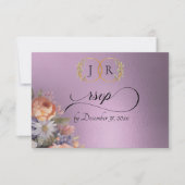 Watercolor Wildflowers - Lavender 出欠カード (正面)