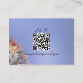 Watercolor Wildflowers, QR Code - Blue エンクロージャーカード (裏面)