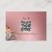 Watercolor Wildflowers, QR Code - Rose Gold エンクロージャーカード (裏面)