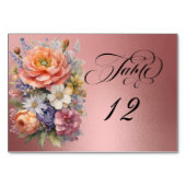 Watercolor Wildflowers - Rose Gold テーブルナンバー (正面)