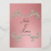 Watercolor Wildflowers - Rose-Gold 箔招待状 (裏面)