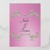 Watercolor Wildflowers - Rose Pink 箔招待状 (裏面)