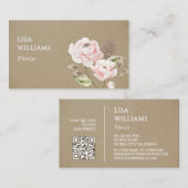 Watercolor Wildflowers Rusty 名刺 (正面/裏面)