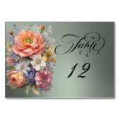 Watercolor Wildflowers - Sage テーブルナンバー (裏面)