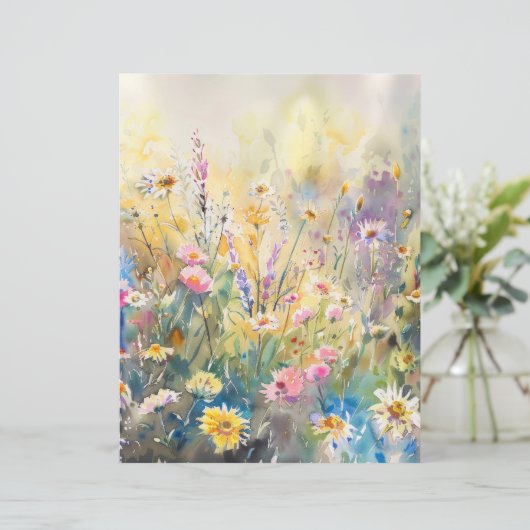Watercolor Wildflowers Scrapbook Paper (スタンド正面)