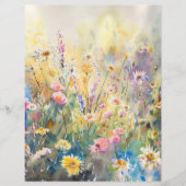 Watercolor Wildflowers Scrapbook Paper (正面)