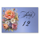 Watercolor Wildflowers - Sky Blue テーブルナンバー (正面)