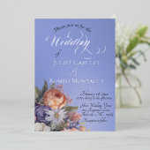 Watercolor Wildflowers - Sky Blue 箔招待状 (立ち正面)
