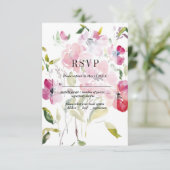 Watercolor Wildflowers Weddinge RSVP Card (スタンド正面)