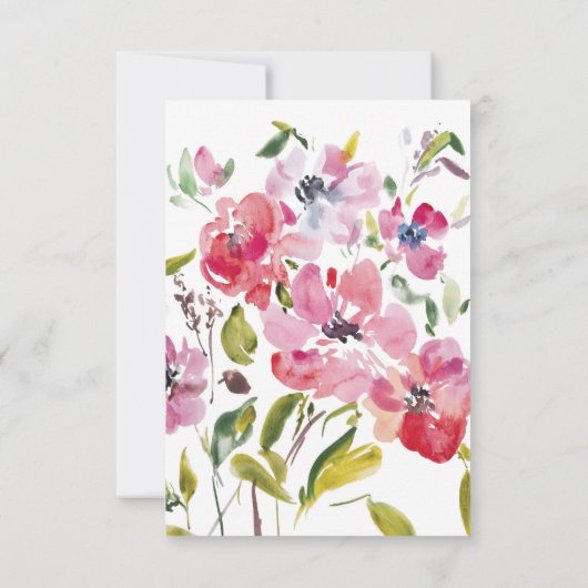 Watercolor Wildflowers Weddinge RSVP Card (裏面)