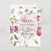 Watercolor Wildflowers Weddinge RSVP Card (正面/裏面)