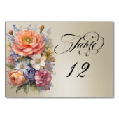 Watercolor Wildflowers - Wheat テーブルナンバー (正面)