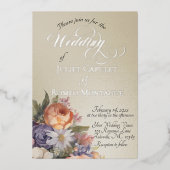 Watercolor Wildflowers - Wheat 箔招待状 (正面)