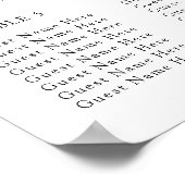 Watercolor Wine & Pizza Wedding seating chart ポスター (角)