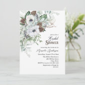  Watercolor Winter Anemones Flowers   Bridal Showe 招待状 (スタンド正面)