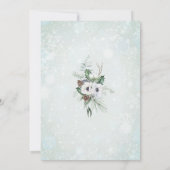  Watercolor Winter Anemones Flowers   Bridal Showe 招待状 (裏面)
