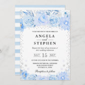 Watercolor Winter Arctic Floral Wedding 招待状 (正面/裏面)