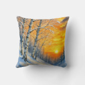 Watercolor Winter Birch Trees  クッション (裏面)