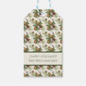 Watercolor Winter Botanical Pattern ギフトタグ (正面)