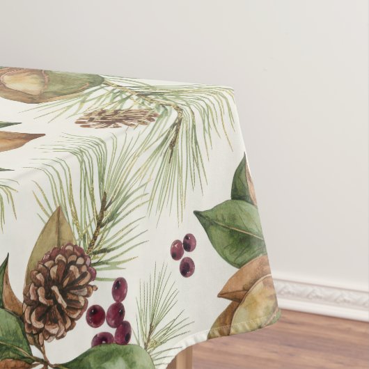 Watercolor Winter Botanical Pattern テーブルクロス (インサイチュ)