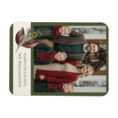 Watercolor Winter Botanical Pattern マグネット (横)