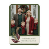 Watercolor Winter Botanical Pattern マグネット (縦)