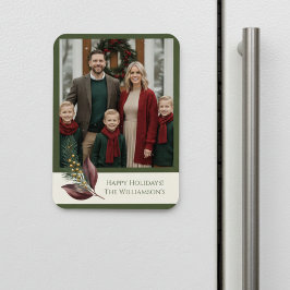 Watercolor Winter Botanical Pattern マグネット